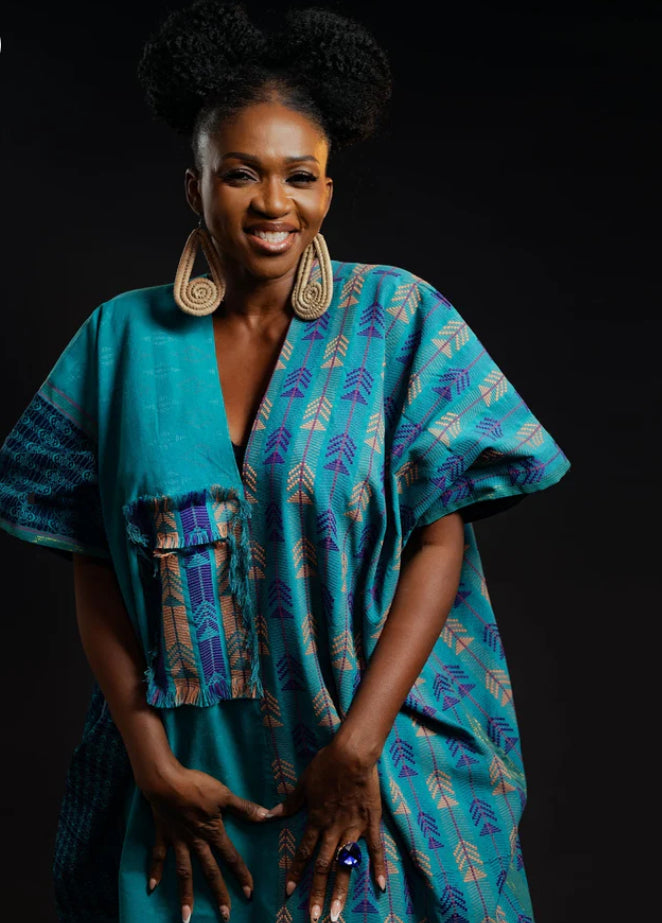 AKWEKE KAFTAN TEAL